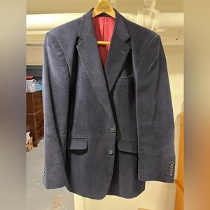 Joseph Turner Navy Corduroy Blazer, Sport Coat, 42R, 100% Cotton
